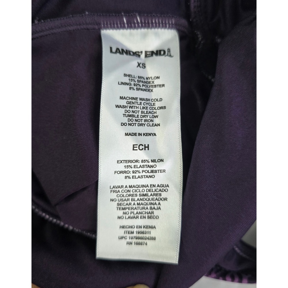 LandsEnd Purple Paisley One Piece Swimsuit UPF50 Ruched Hook Back XS 1956311 NWT - Picture 14 of 16